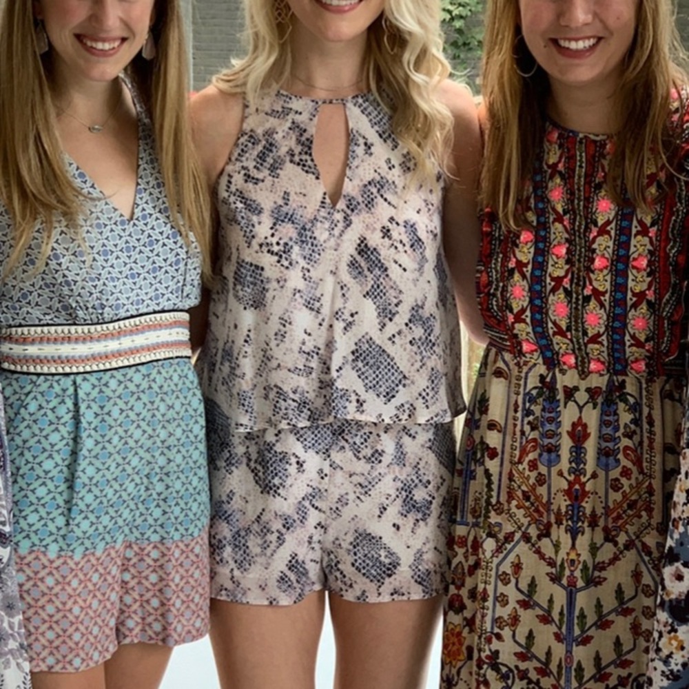 Lavender Brown Snakeskin Romper XS